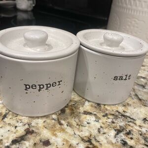 White Ceramic Salt and Pepper Shakers